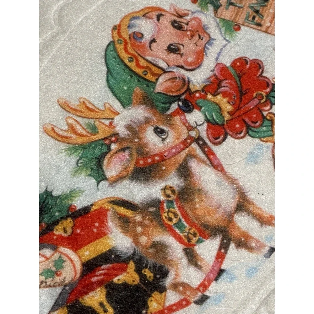 Rennoc Joyce Garofalo Felt Christmas Tree Skirt 35” Santa’s Toy Factory Vintage